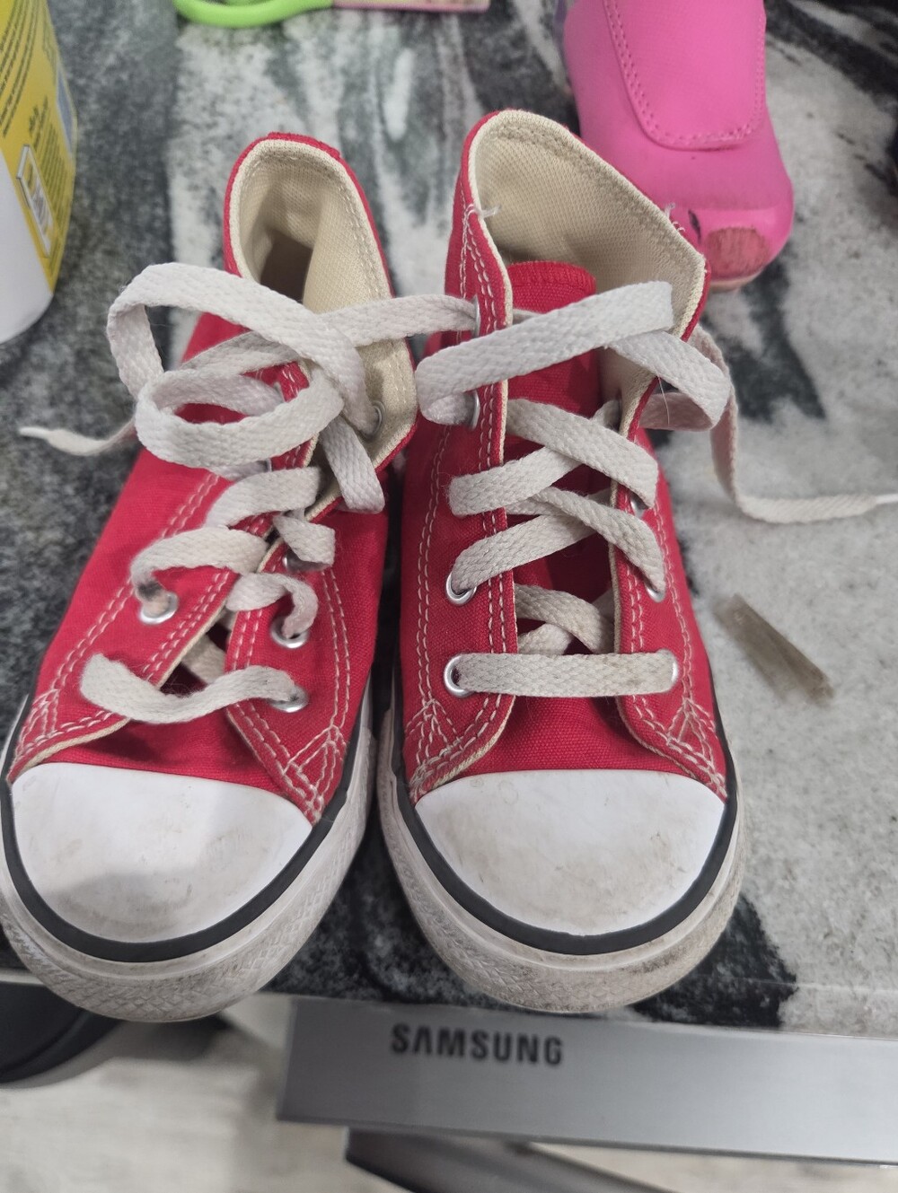 Toddler Converse Red Canvas Lace-Up Sneakers -